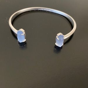 Kendra Scott silver cuff bracelet with grey/blue stones